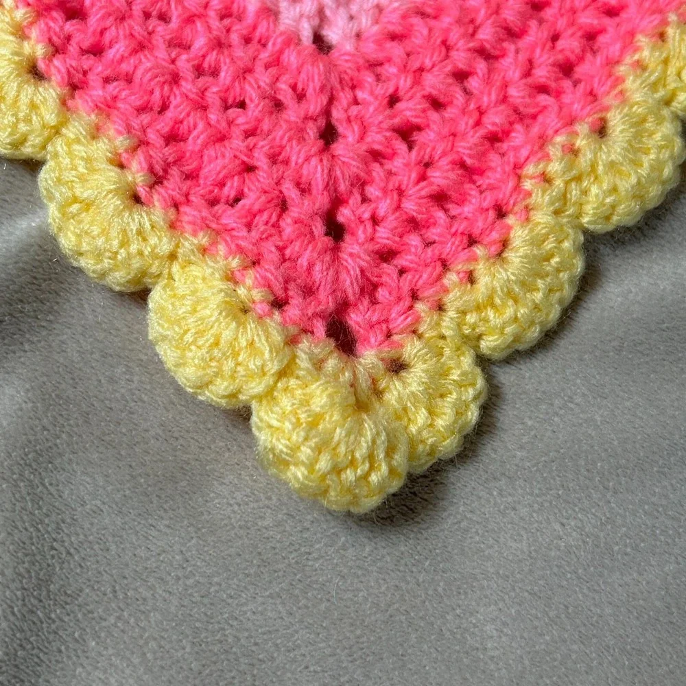 Lovey Security Blanket Handmade Crochet Starburst Color Pattern Baby Shower Gift